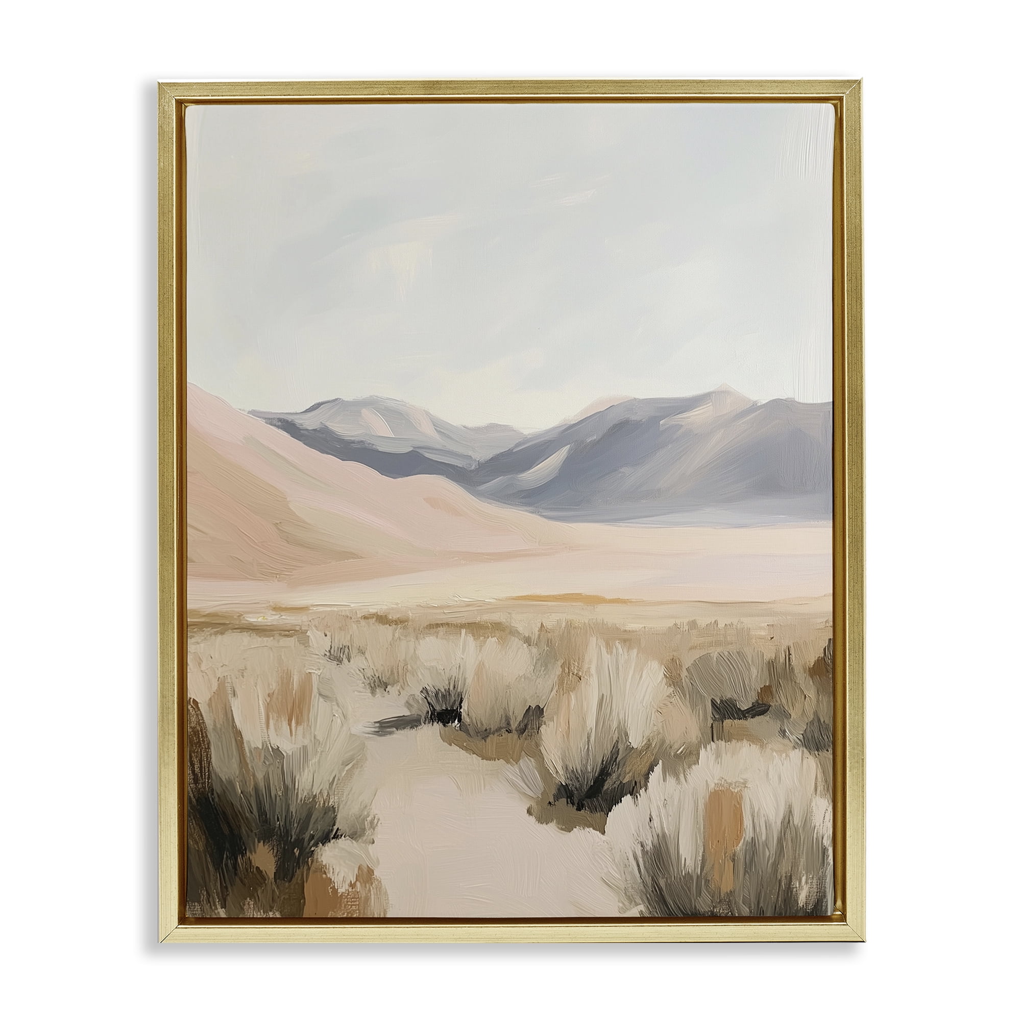 Stupell Industries Pastel Desert Solitude Gold Framed Floater Canvas Wall Art, design by Heidi Kuntz