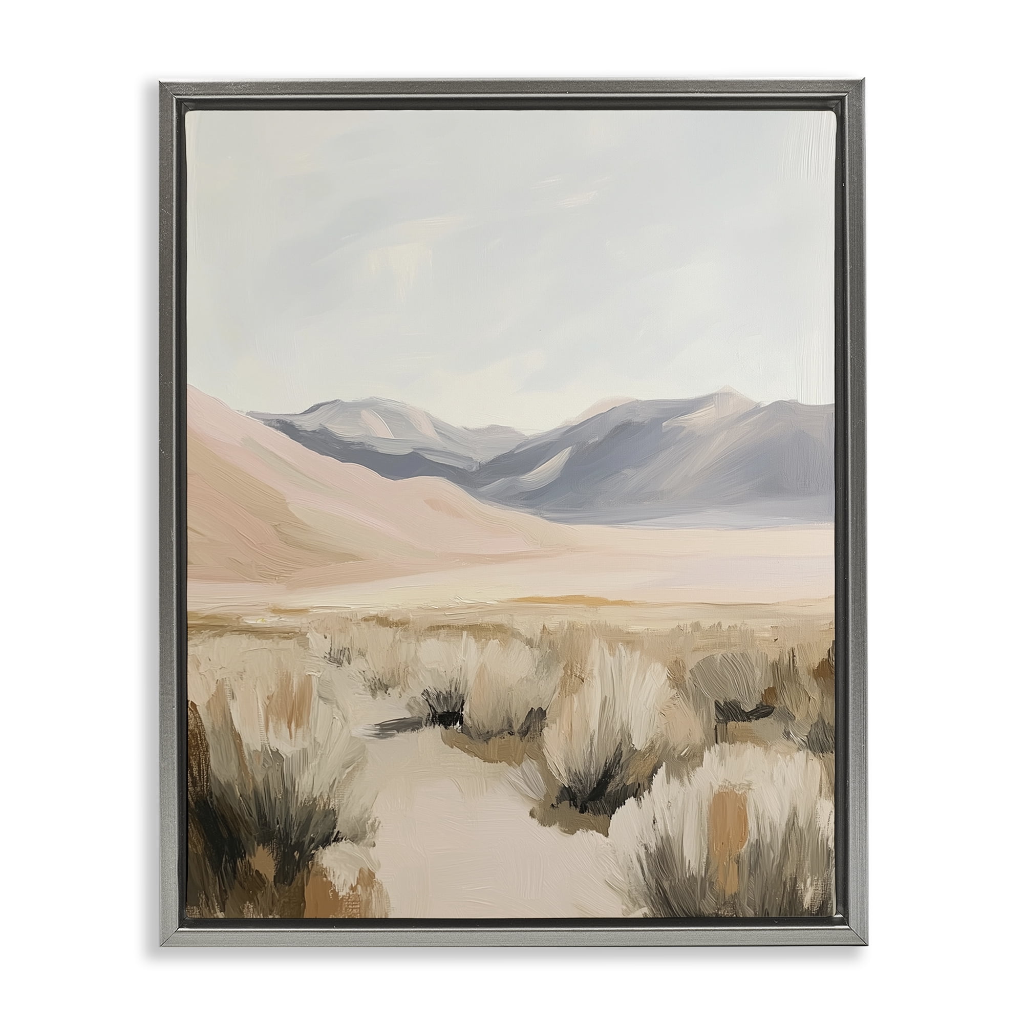 Stupell Industries Pastel Desert Solitude Gray Framed Floater Canvas Wall Art, design by Heidi Kuntz