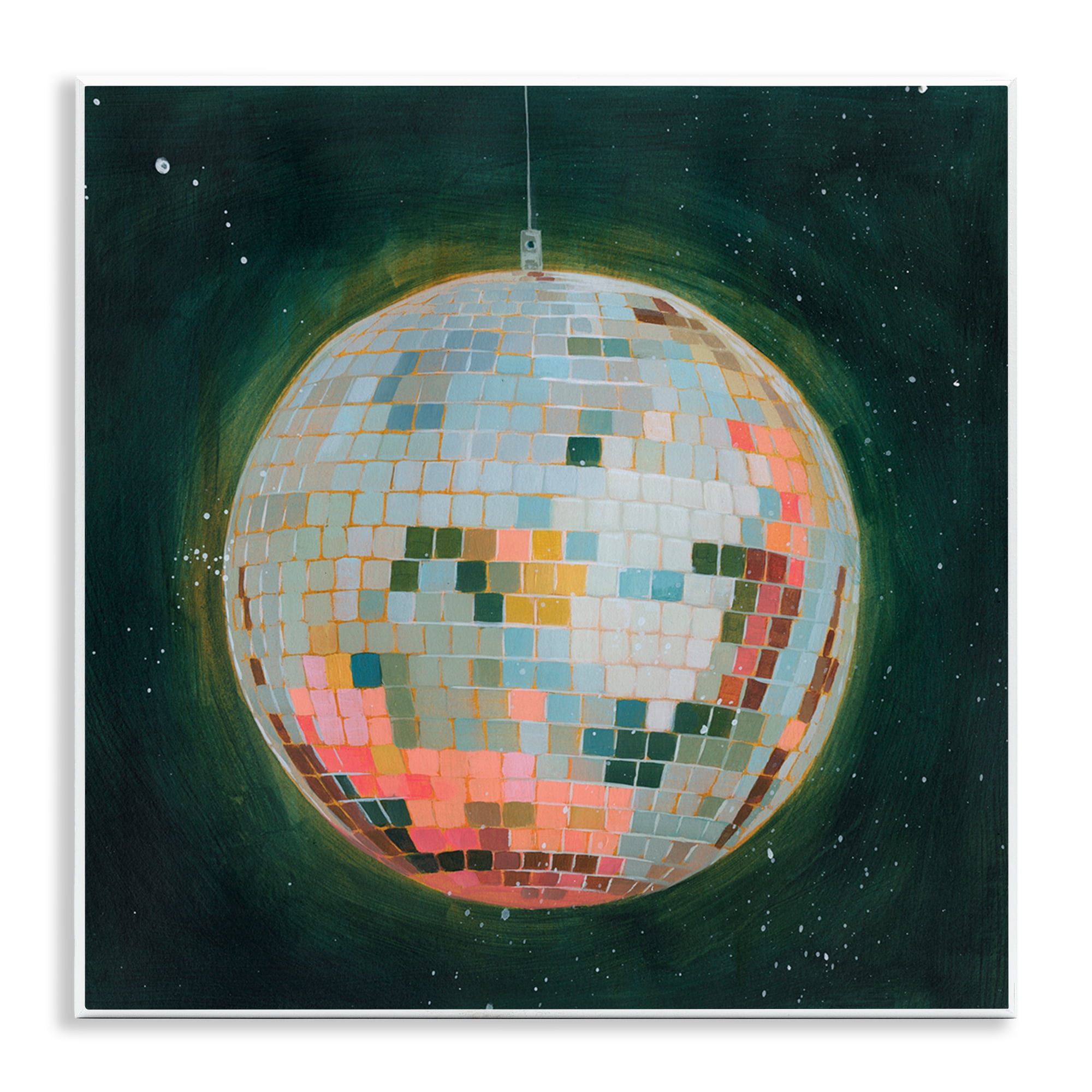 Stupell Industries Pastel Disco Ball Entertainment Painting Unframed Art Print Wall Art, 12 x 12