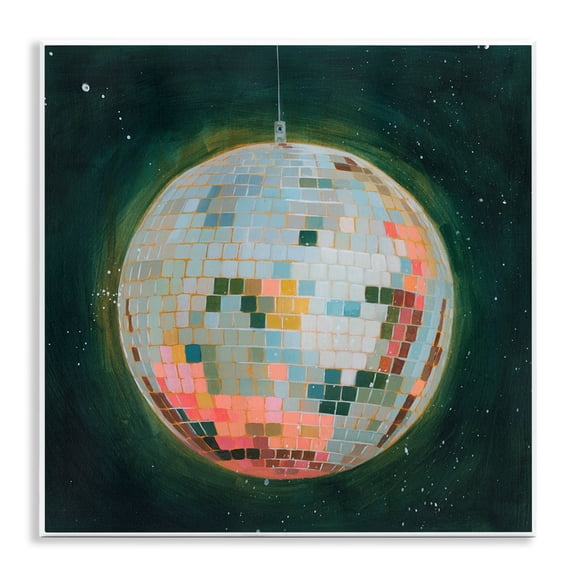 Stupell Industries Pastel Disco Ball Entertainment Painting Unframed Art Print Wall Art, 12 x 12