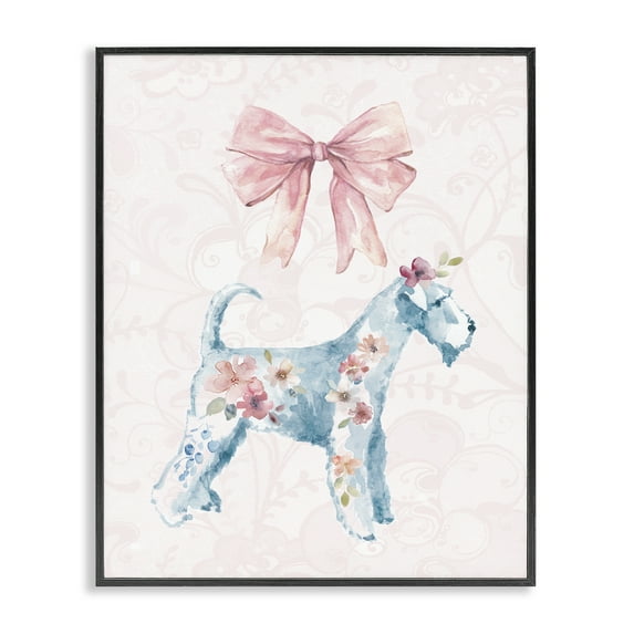 Stupell Industries Pastel Dog Glam Details Animals Painting Black Framed Art Print Wall Art, 24 x 30