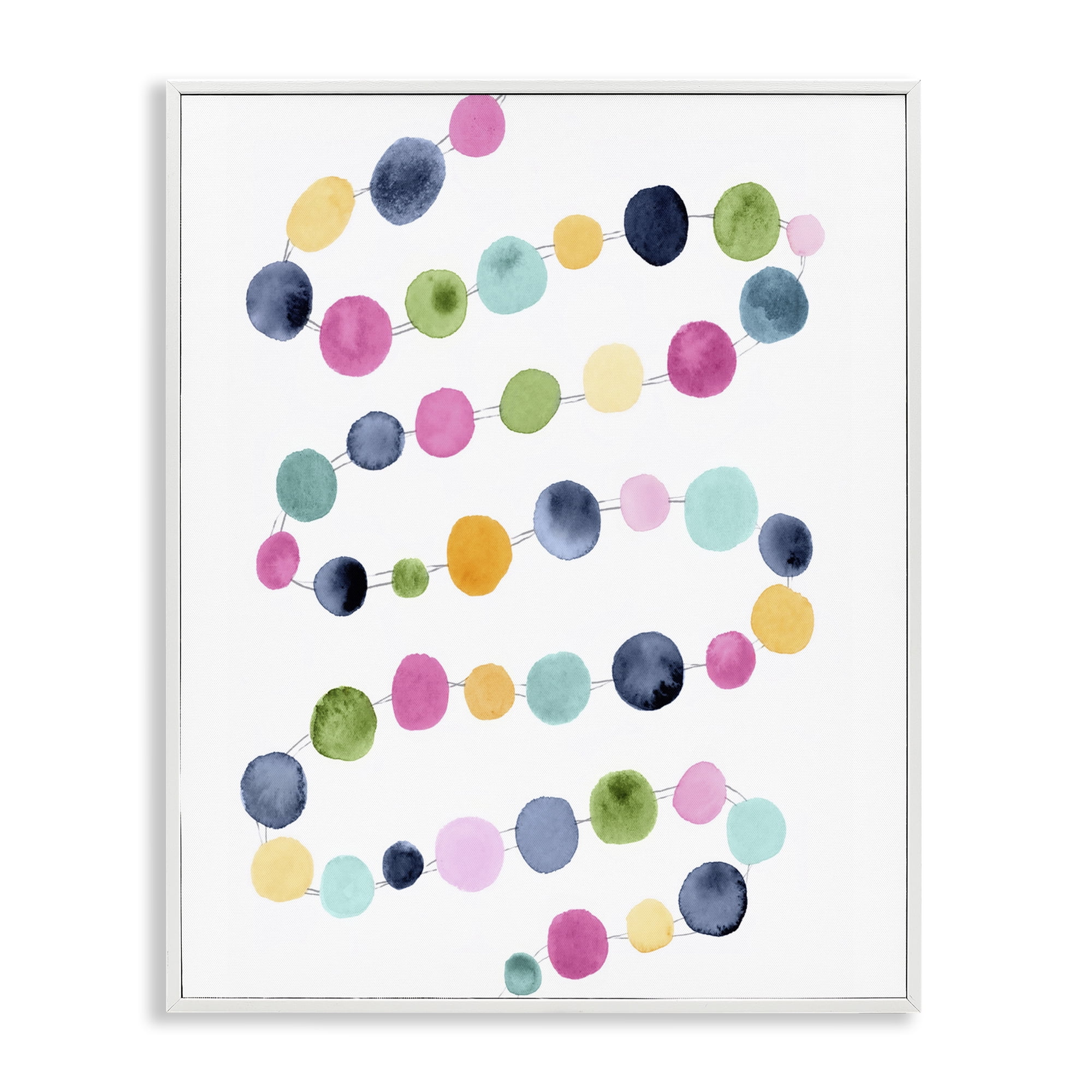 Stupell Industries Pastel Dots Pattern Abstract Painting White Framed Art Print Wall Art, 16 x 20