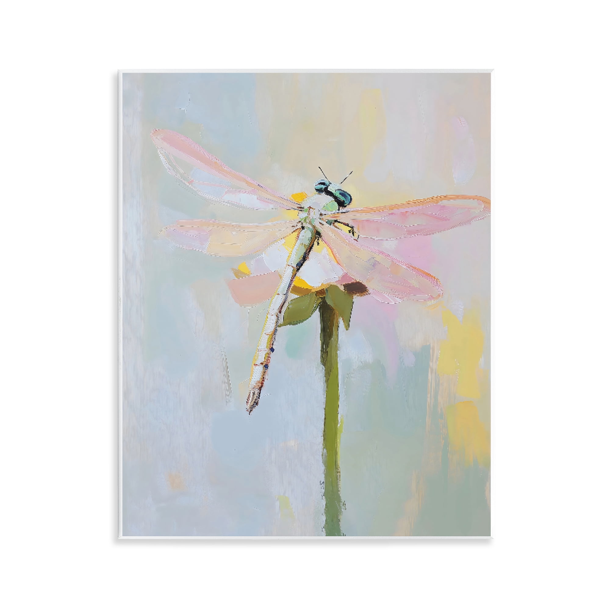 Stupell Industries Pastel Dragonfly Landing Wall Plaque Art, design by The Prints Vibe