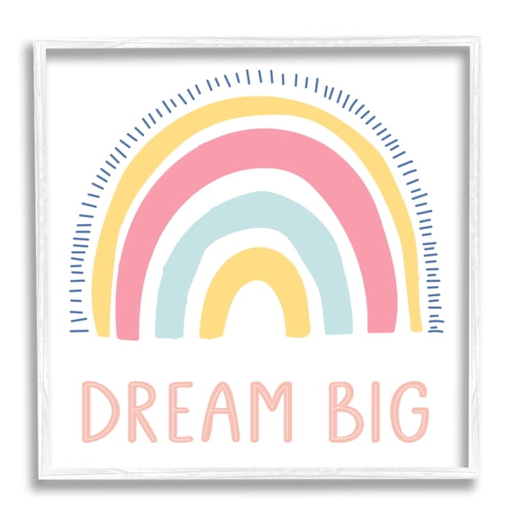 Stupell Industries Pastel Dream Big Rainbow Abstract Painting White Framed Art Print Wall Art, 12 x 12