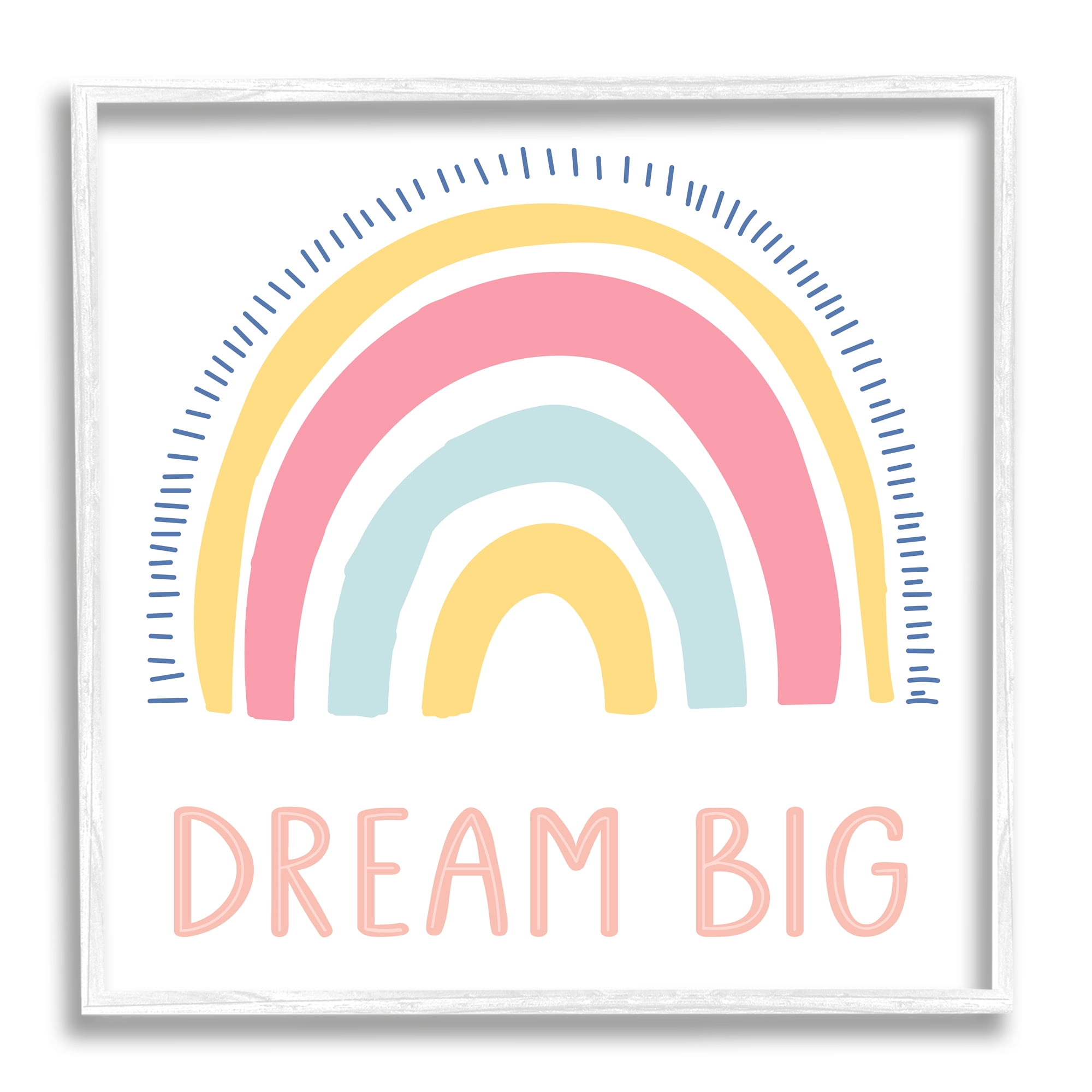 Stupell Industries Pastel Dream Big Rainbow Abstract Painting White Framed Art Print Wall Art, 24 x 24