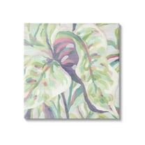Stupell Industries Pastel Drooping Leaves Botanical & Floral Painting Gallery Wrapped Canvas Art Print Wall Art, 17 x 17