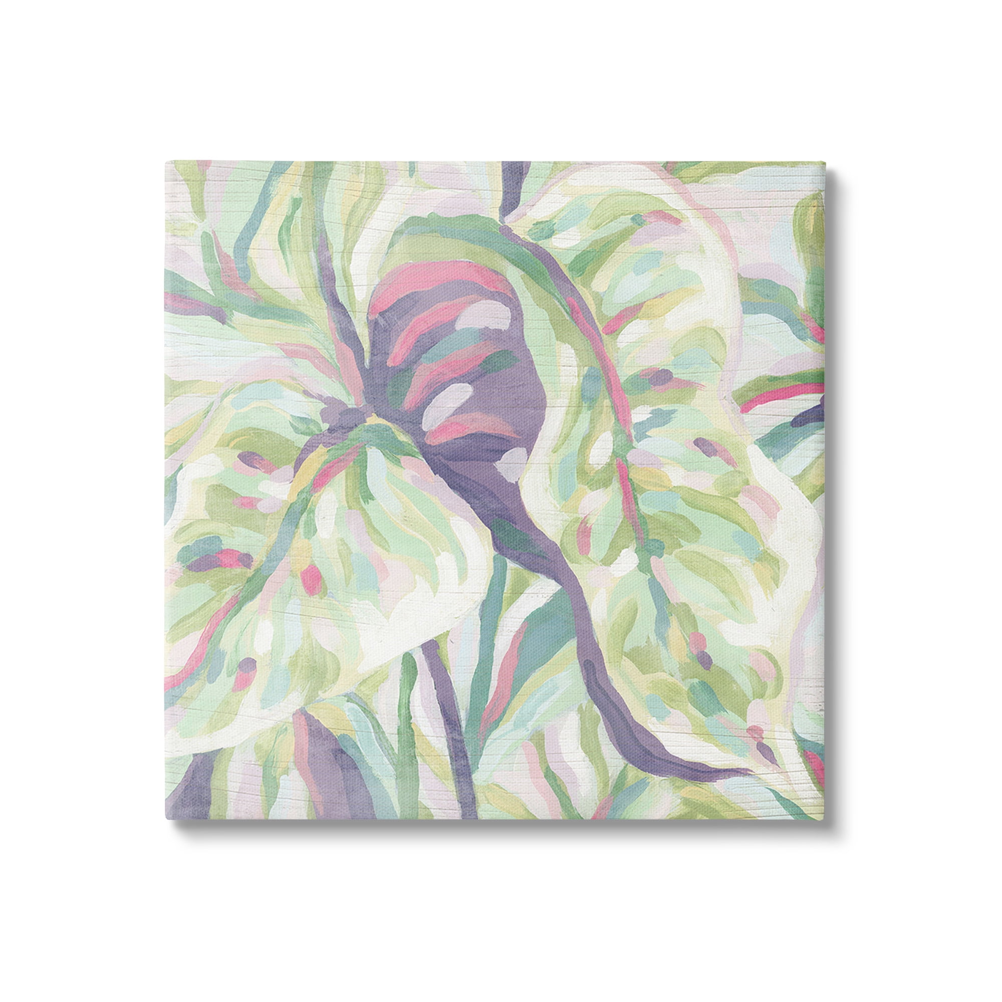 Stupell Industries Pastel Drooping Leaves Botanical & Floral Painting Gallery Wrapped Canvas Art Print Wall Art, 24 x 24