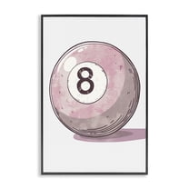 Stupell Industries Pastel Eight Ball Culture Painting Black Framed Art Print Wall Art, 12 x 18