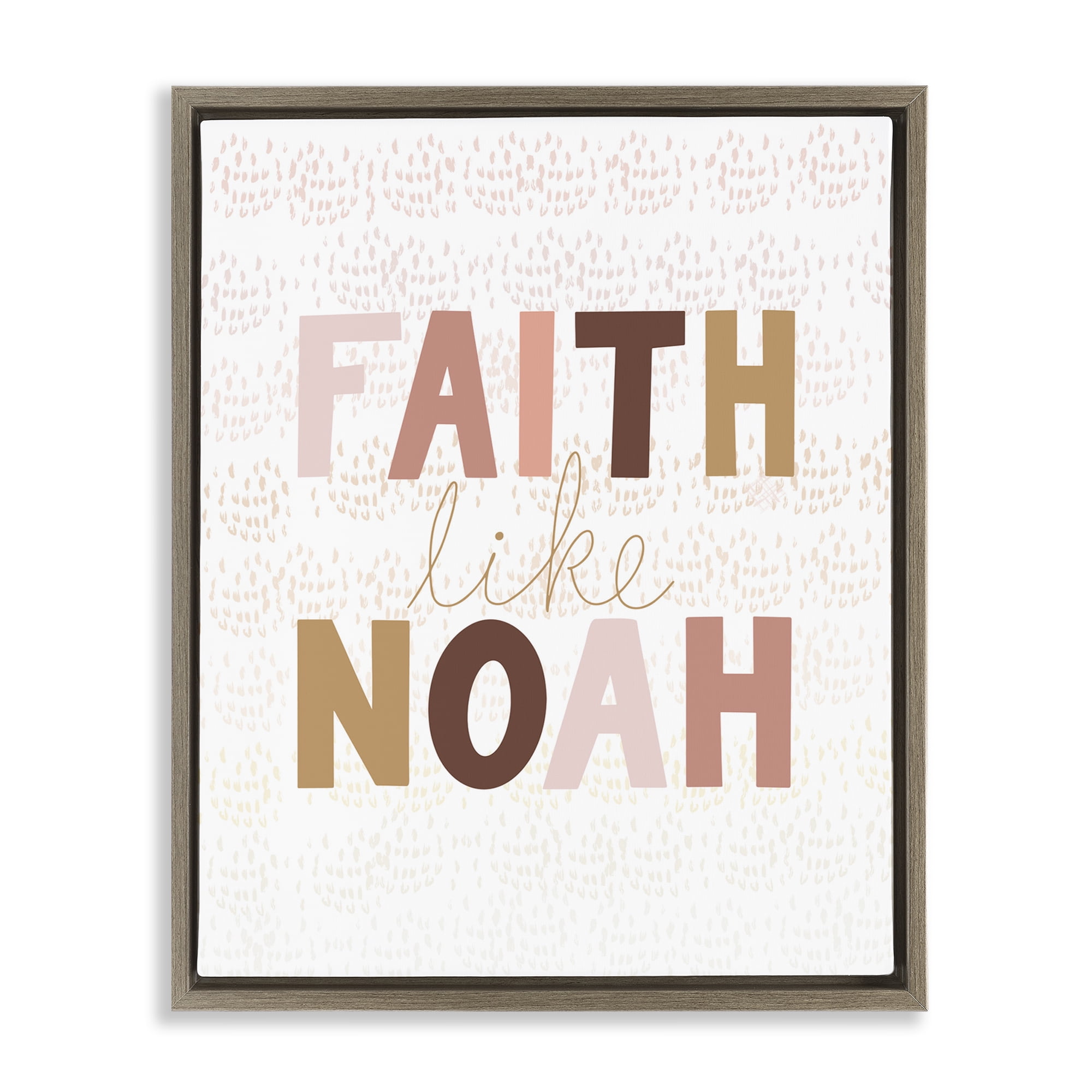 Stupell Industries Pastel Faith Like Noah's Religious Painting Brown Floater Framed Art Print Wall Art, 17 x 21
