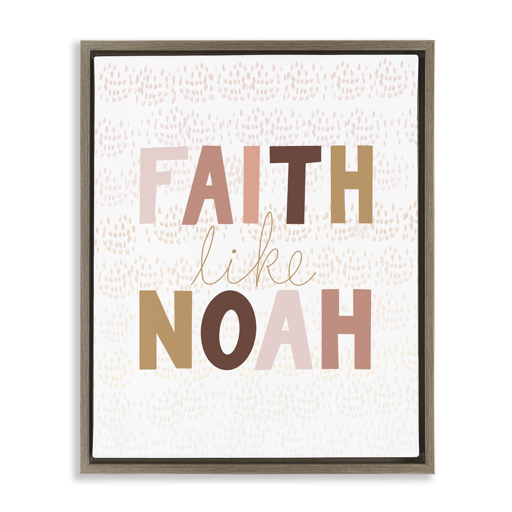Stupell Industries Pastel Faith Like Noah's Religious Painting Brown Floater Framed Art Print Wall Art, 25 x 31