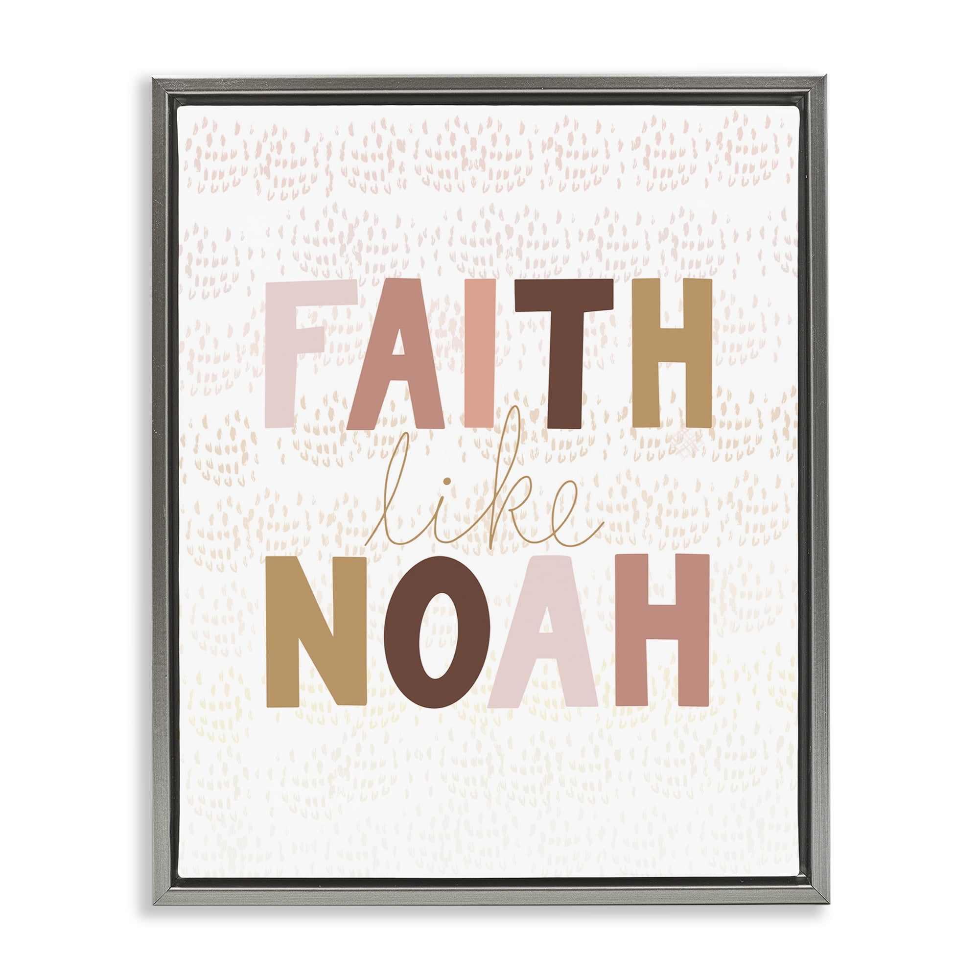 Stupell Industries Pastel Faith Like Noah's Religious Painting Gray Floater Framed Art Print Wall Art, 17 x 21