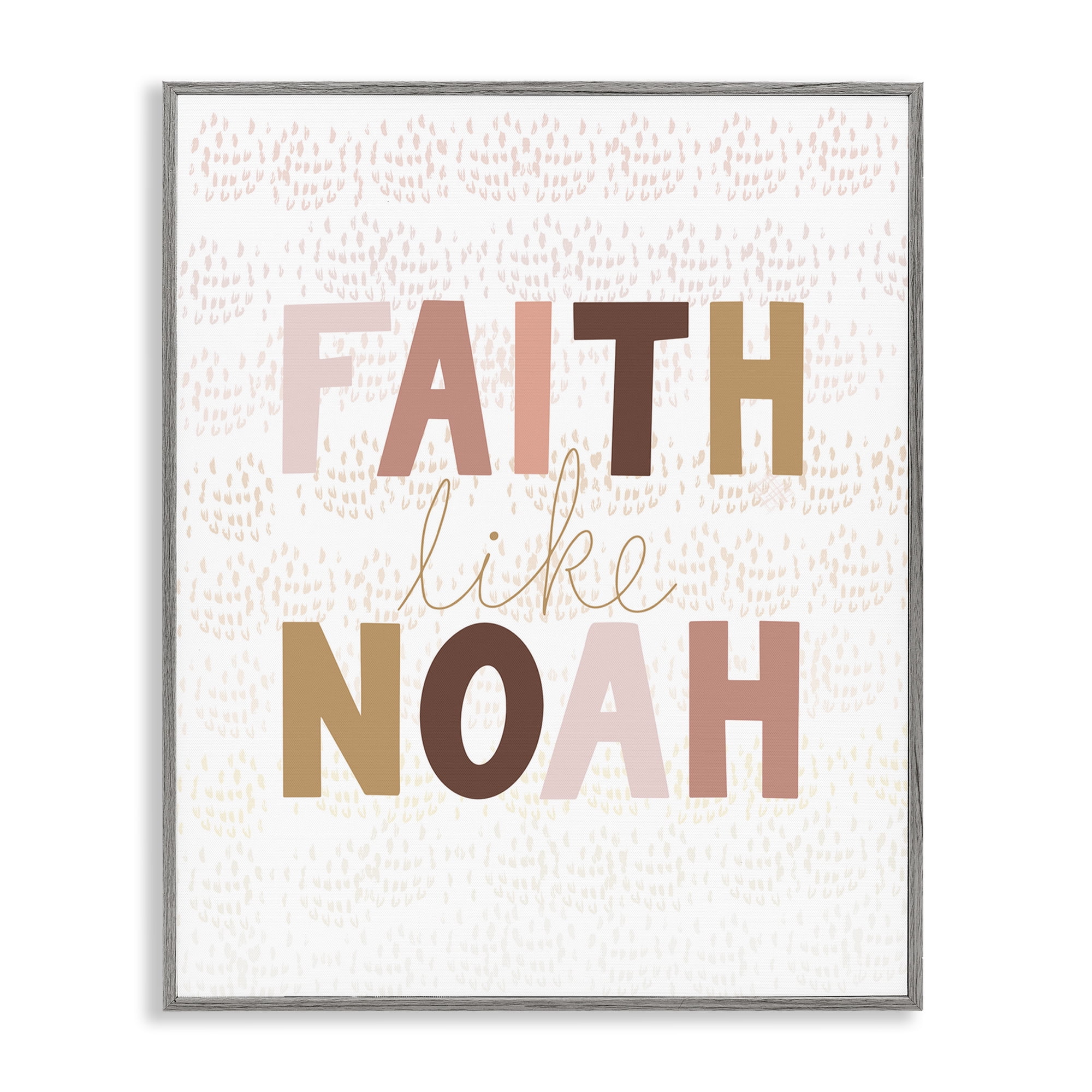 Stupell Industries Pastel Faith Like Noah's Religious Painting Gray Framed Art Print Wall Art, 11 x 14