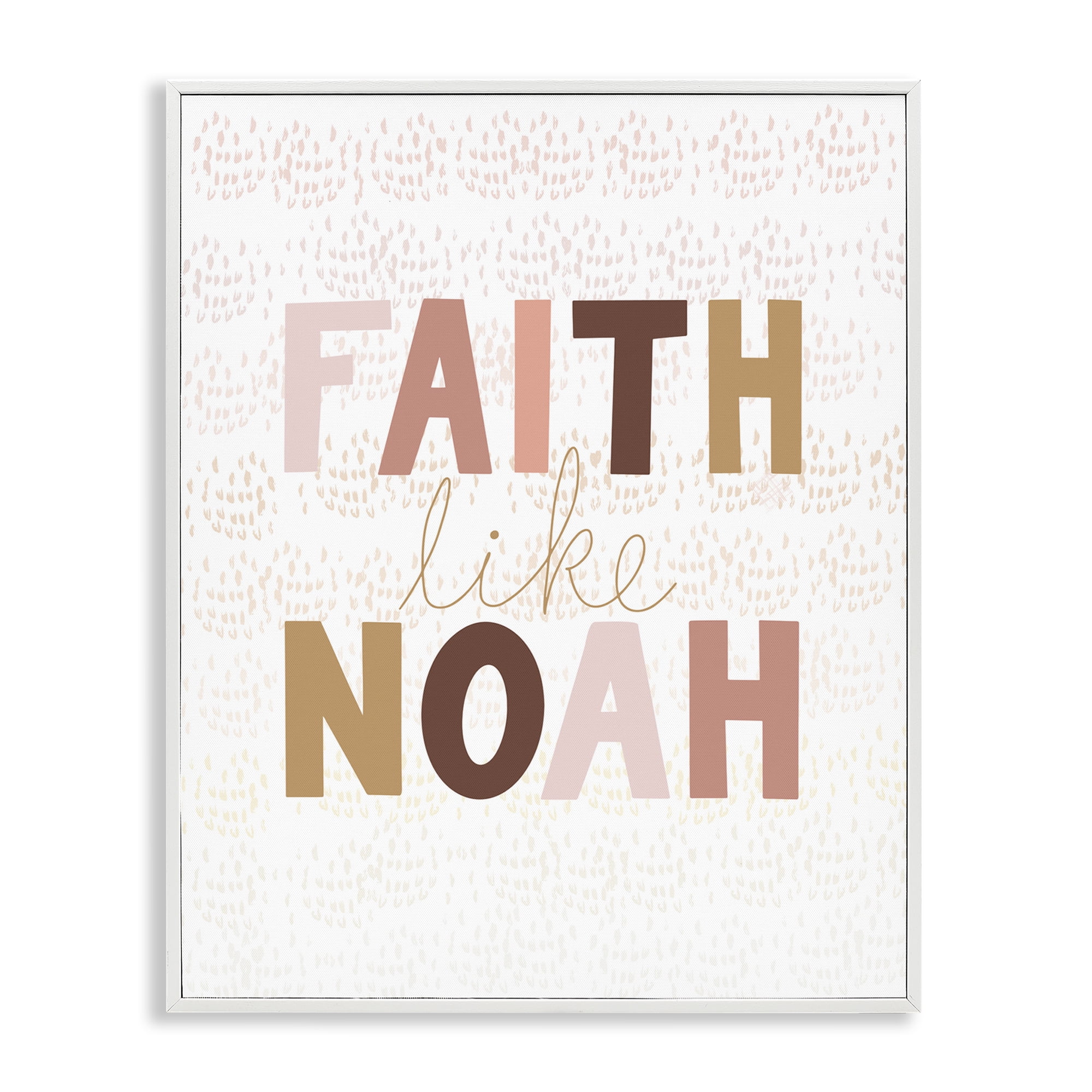 Stupell Industries Pastel Faith Like Noah's Religious Painting White Framed Art Print Wall Art, 16 x 20