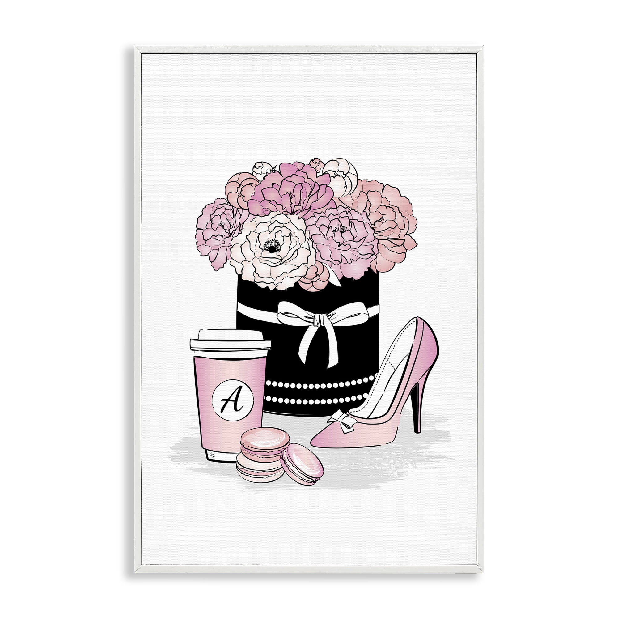 Stupell Industries Pastel Fashion Accessories Botanical & Floral Painting White Framed Art Print Wall Art, 20 x 30