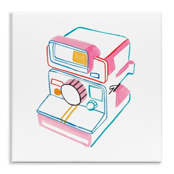 Stupell Industries Pastel Film Camera Novelty Painting Unframed Art Print Wall Art, 12 x 12