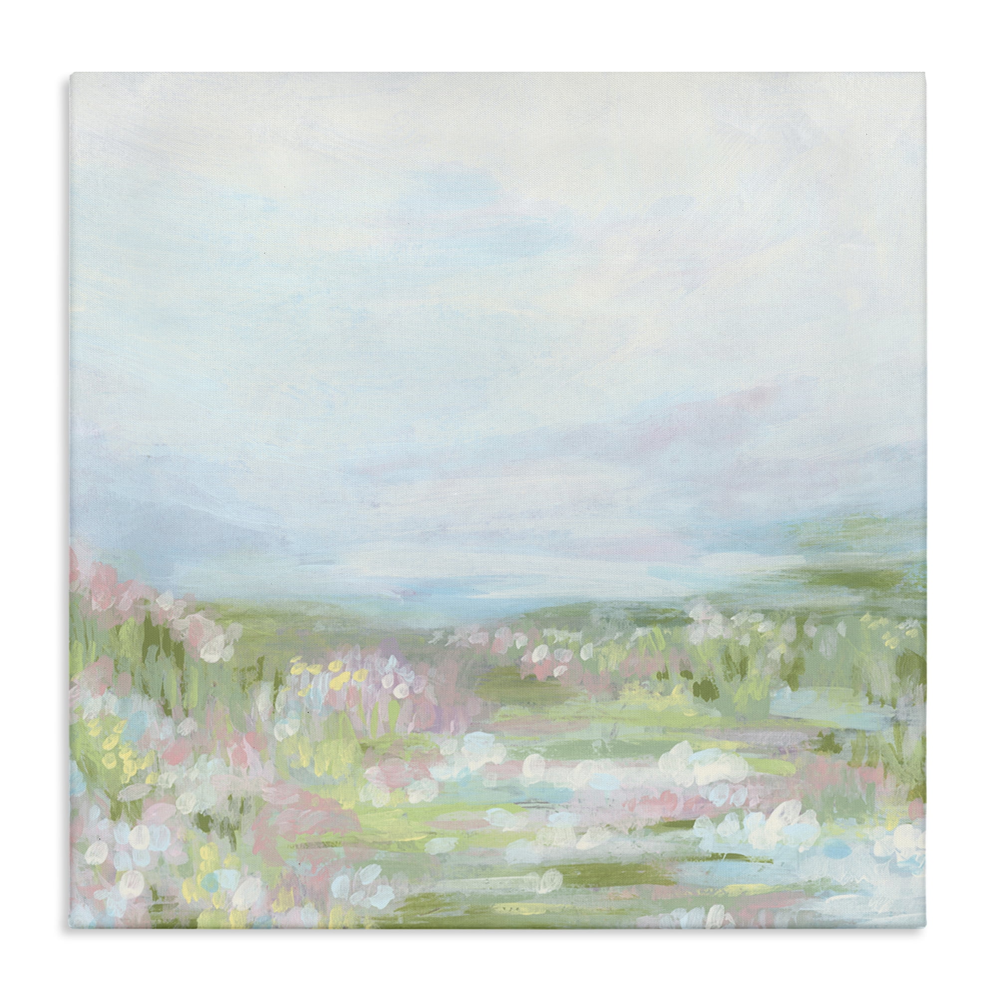 Stupell Industries Pastel Flower Field Landscape & Nature Painting Wrapped Canvas Art Print Wall Art, 30 x 30