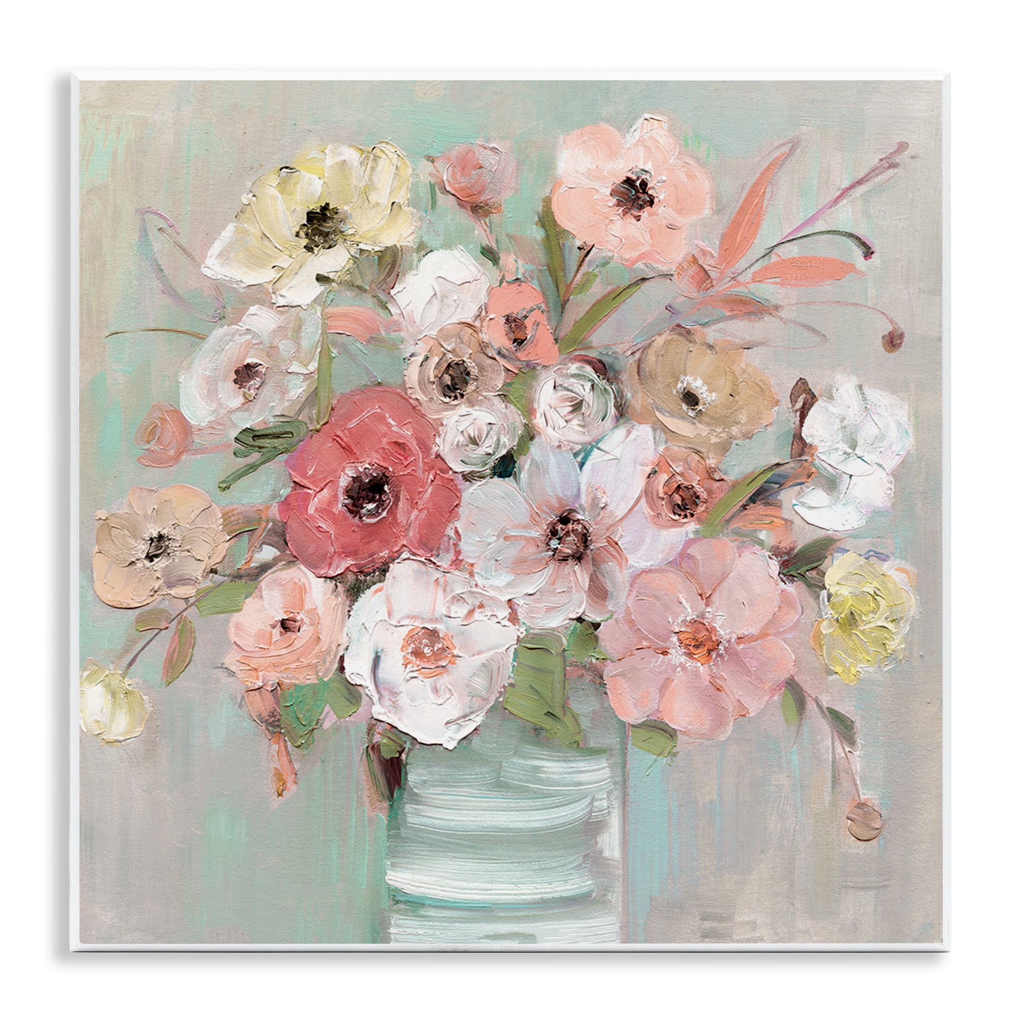 Stupell Industries Pastel Flower Forms Vase Wall Plaque Art, design by Sally Swatland