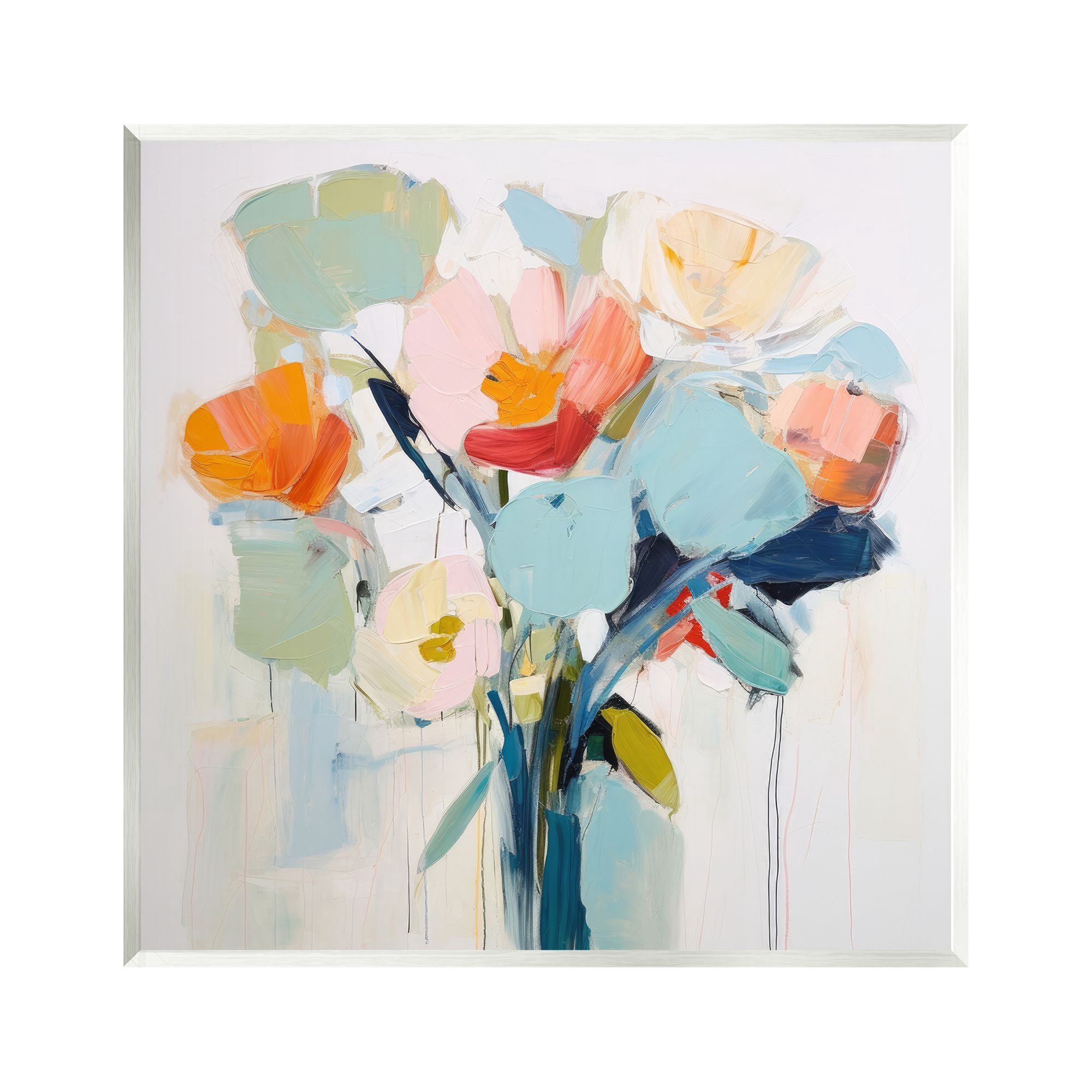 Stupell Industries Pastel Flowers Abstraction Abstract Painting Unframed Art Print Wall Art, 12 x 12