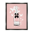 thumbnail image 1 of Stupell Industries Pastel Fluttering Butterflies Chic Pink Champagne Bottle Graphic Art Jet Black Floating Framed Canvas Print Wall Art, Design by Martina Pavlova, 1 of 5