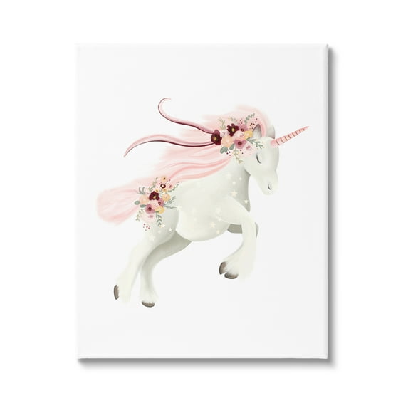 Stupell Industries Pastel Galloping Unicorn Fairy Tales & Fantasy Painting Gallery Wrapped Canvas Art Print Wall Art, 36 x 48