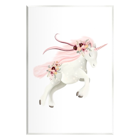 Stupell Industries Pastel Galloping Unicorn Fairy Tales & Fantasy Painting Unframed Art Print Wall Art, 13 x 19