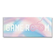 Stupell Industries Pastel Game Room Typography Painting Gallery Wrapped Canvas Art Print Wall Art, 24 x 10