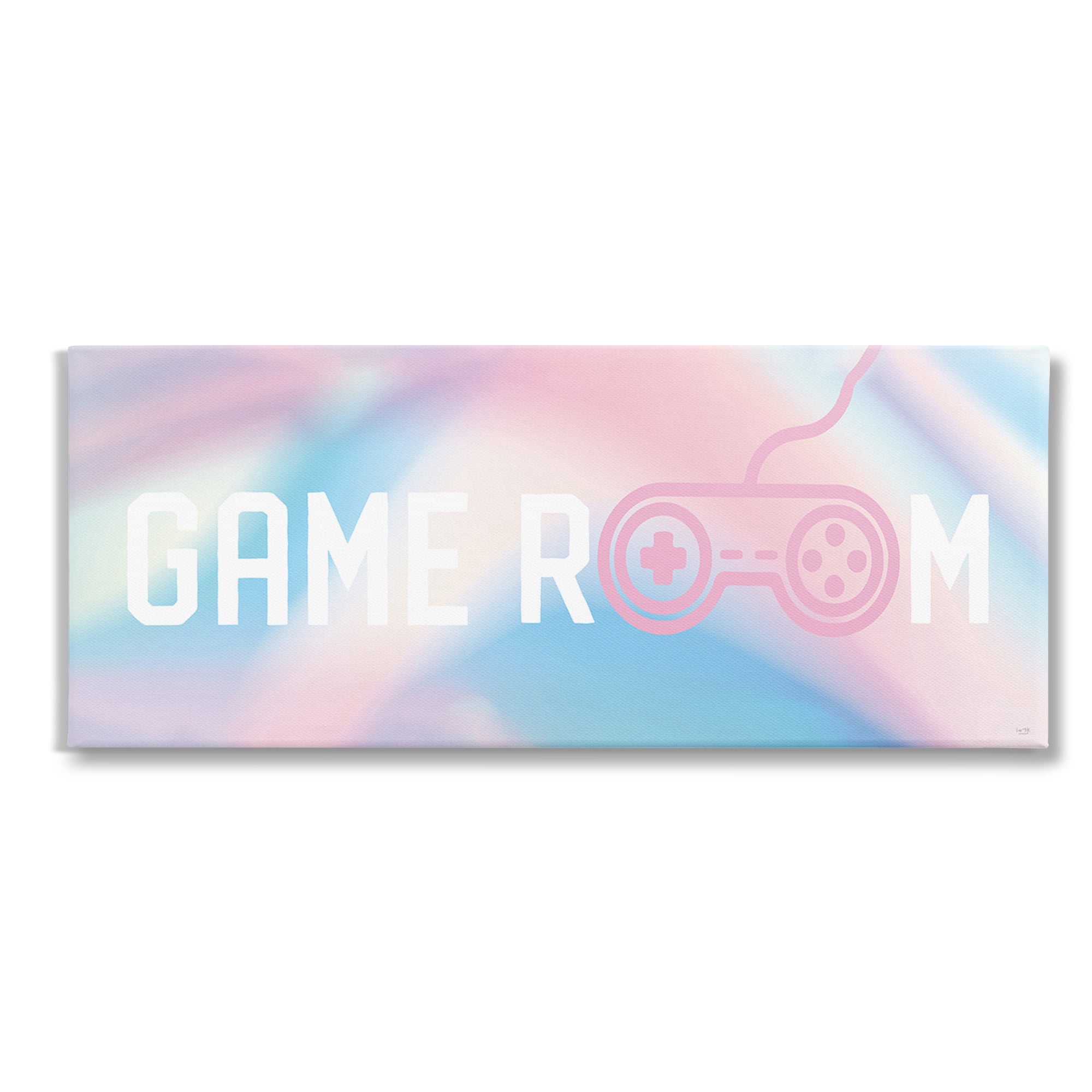 Stupell Industries Pastel Game Room Typography Painting Gallery Wrapped Canvas Art Print Wall Art, 40 x 17
