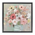 thumbnail image 1 of Stupell Industries Cottage Pastel Garden Peony Bouquet Black Floating Frame Canvas Art, 18 x 18, by Sally Swatland, 1 of 8