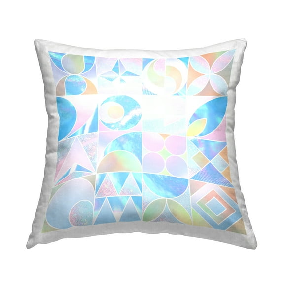 Stupell Industries Pastel Geometric Abstract Shapes Square Decorative Printed Throw Pillow, 18 x 18