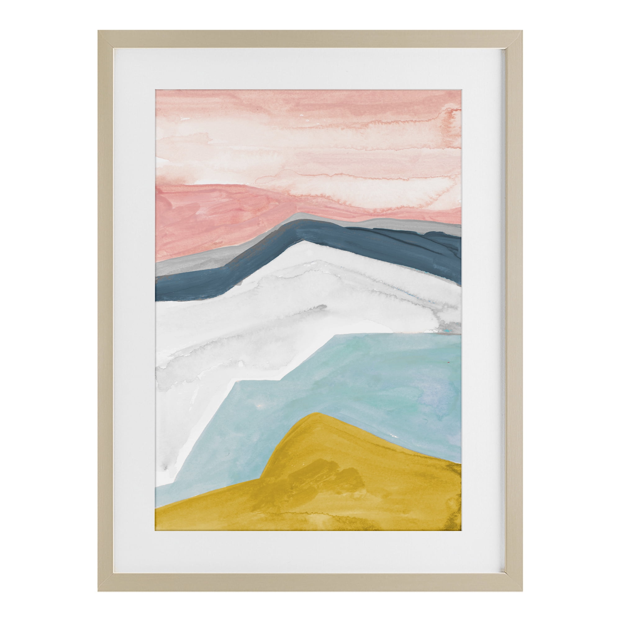 Stupell Industries Pastel Geometric Mountains Birch Framed Print Under Glass, design by B. Danelle