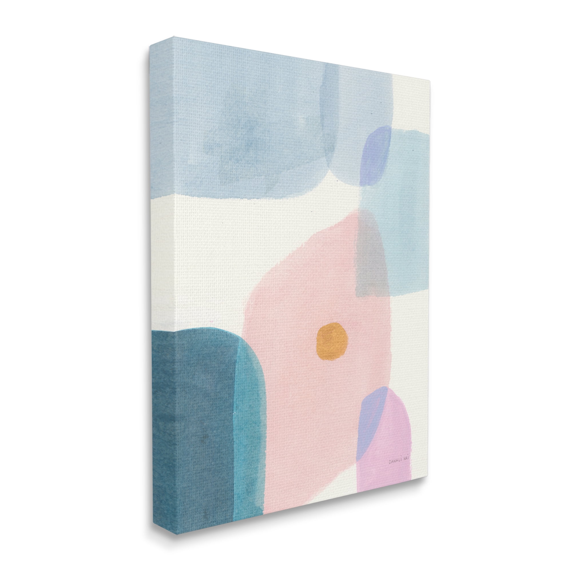 Stupell Industries Pastel Geometric Shape Abstraction Soft Blue Pink Yellow, 16 x 20, Design by Danhui Nai