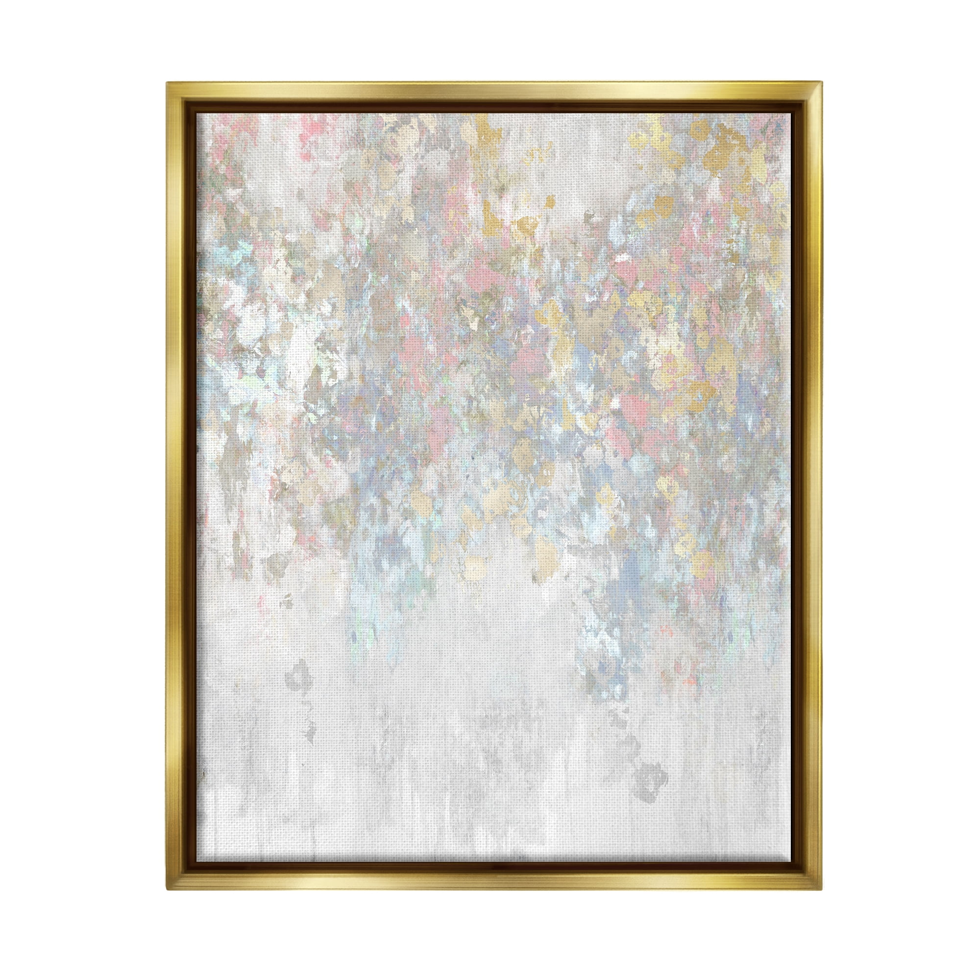 Stupell Industries Pastel & Glam Abstract Abstract Painting Gold Floater Framed Canvas Art Print Wall Art, 17 x 21