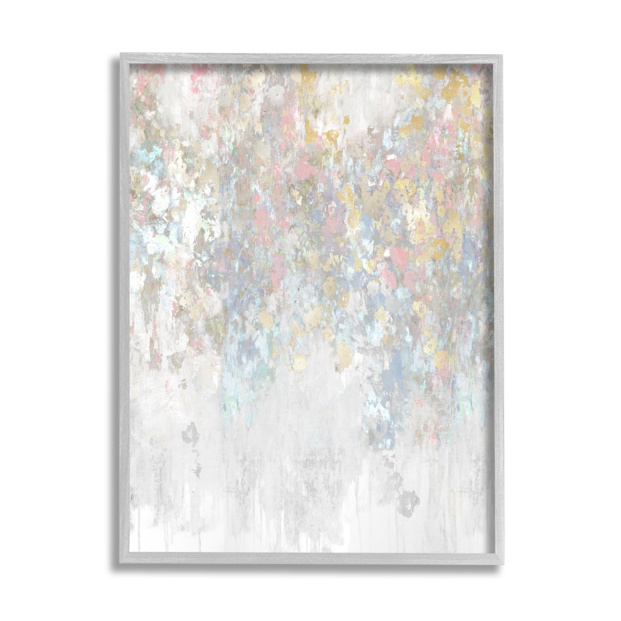 Stupell Industries Pastel & Glam Abstract Abstract Painting Gray Framed Art Print Wall Art, 11 x 14