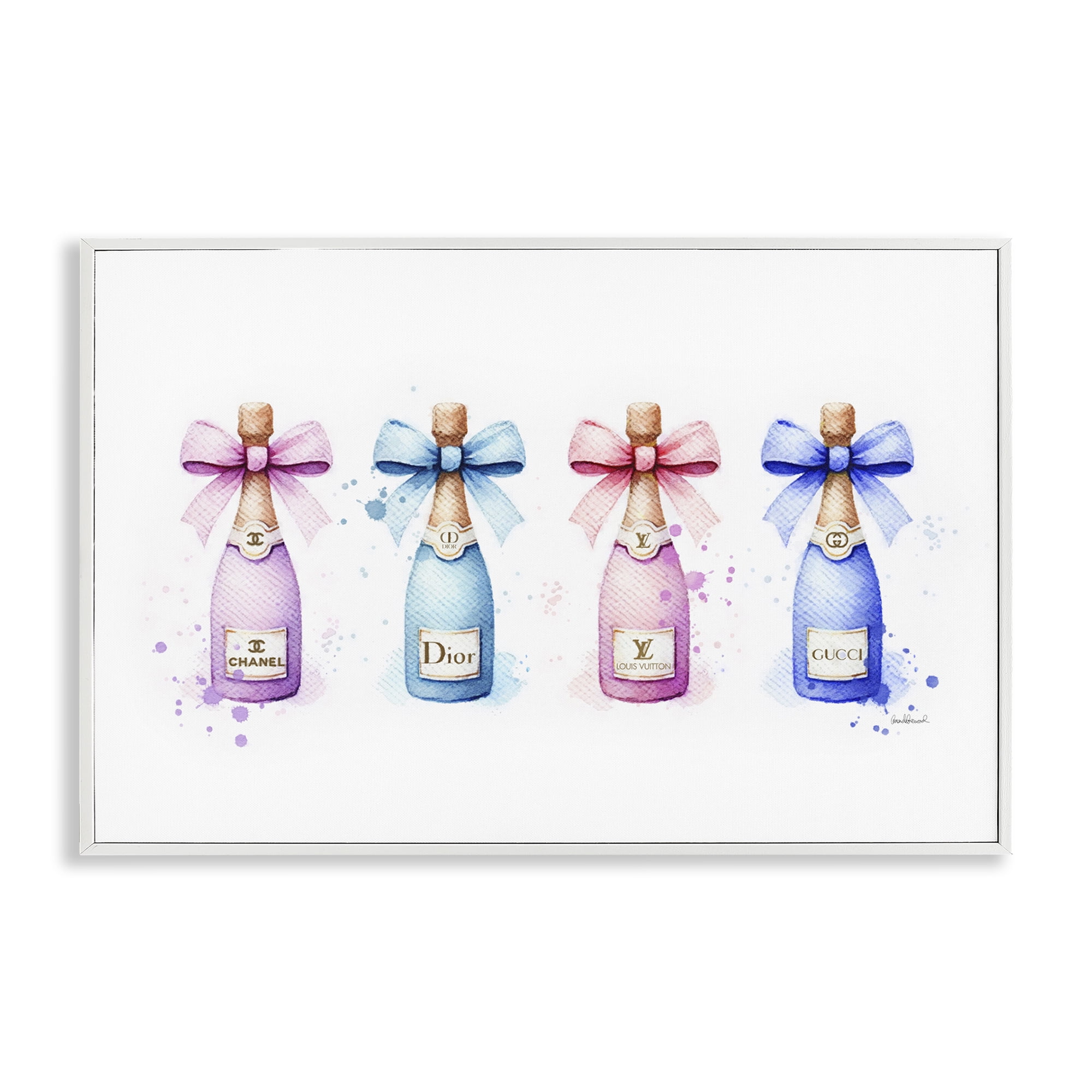 Stupell Industries Pastel Glam Champagnes Food & Beverage Painting White Framed Art Print Wall Art, 24 x 16