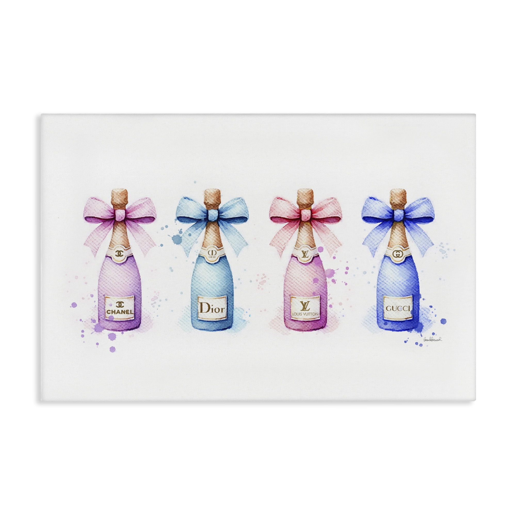 Stupell Industries Pastel Glam Champagnes Food & Beverage Painting Wrapped Canvas Art Print Wall Art, 24 x 16