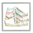 thumbnail image 1 of Stupell Industries Pastel Glam Fashion Sneakers Beauty & Fashion Painting Gray Framed Art Print Wall Art, 1 of 7