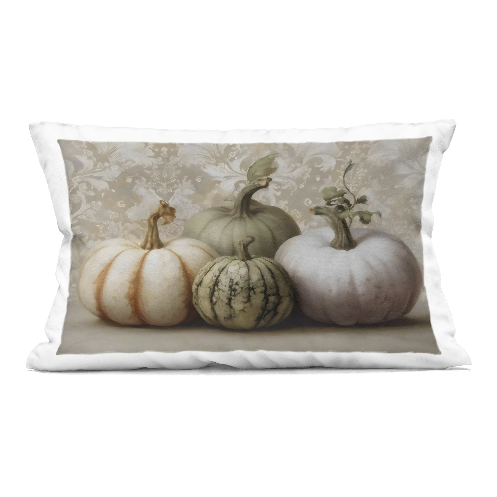 Stupell Industries Pastel Gourds on Vintage Pattern Decorative Printed Throw Pillow, design by Arlington Prints, 14 x 7 x 20