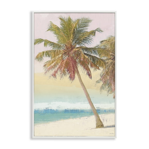 Stupell Industries Pastel Gradient Beach Scene Landscape & Nature Painting White Framed Art Print Wall Art, 12 x 18