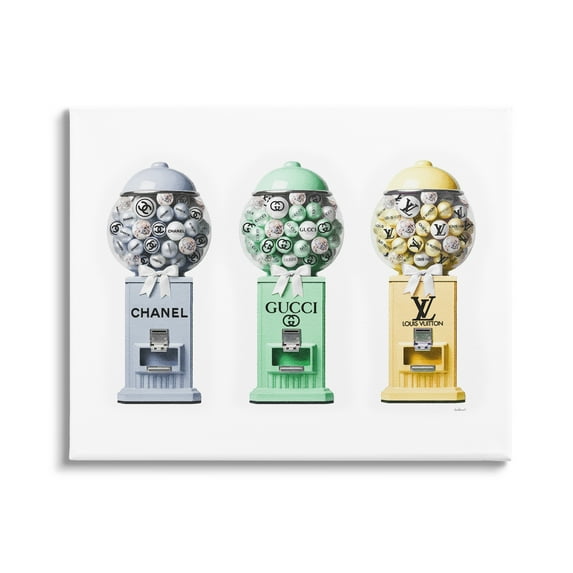 Stupell Industries Pastel Gumball Machines Beauty & Fashion Painting Gallery Wrapped Canvas Art Print Wall Art, 48 x 36