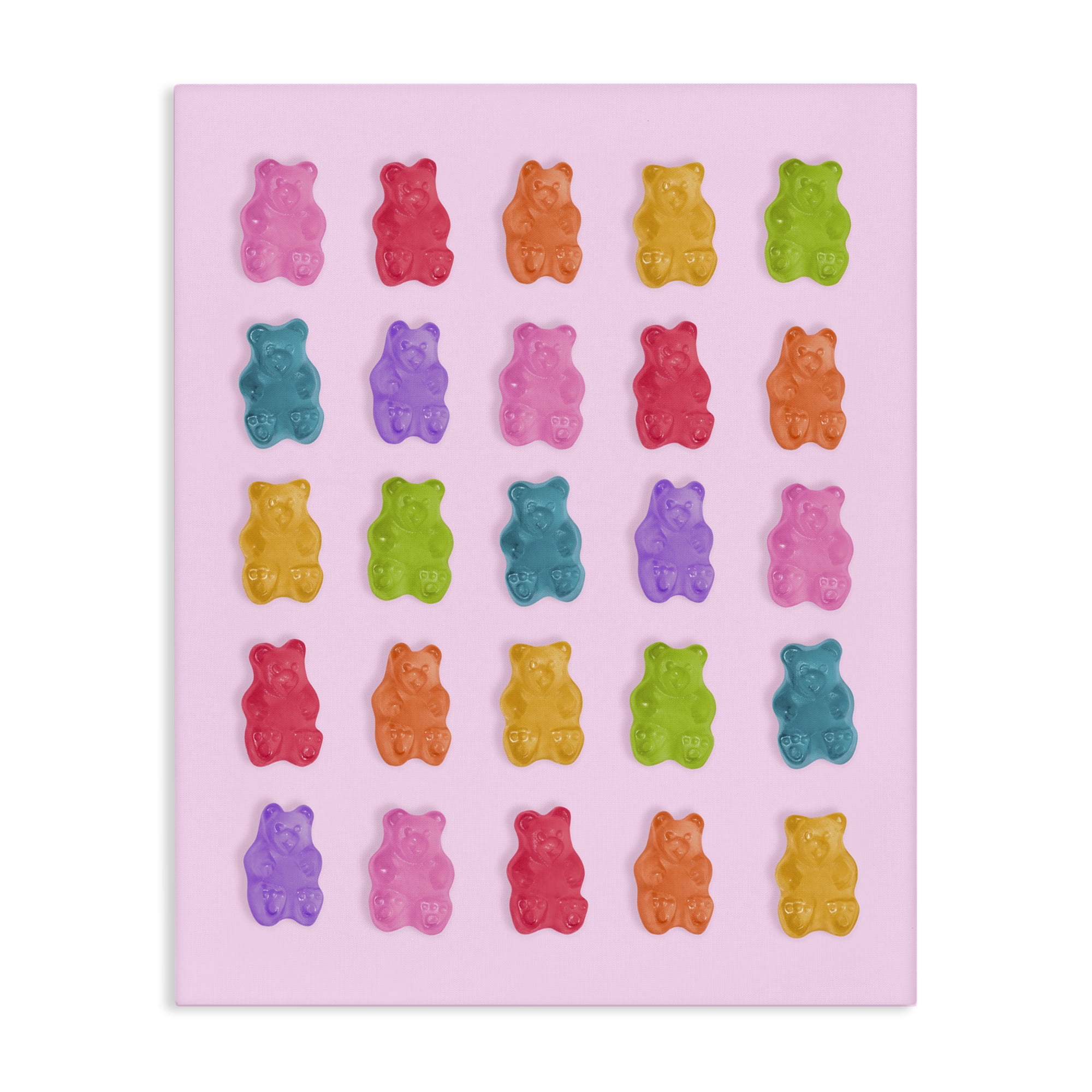 Stupell Industries Pastel Gummies on Pink Canvas Wall Art, design by LISH Creative