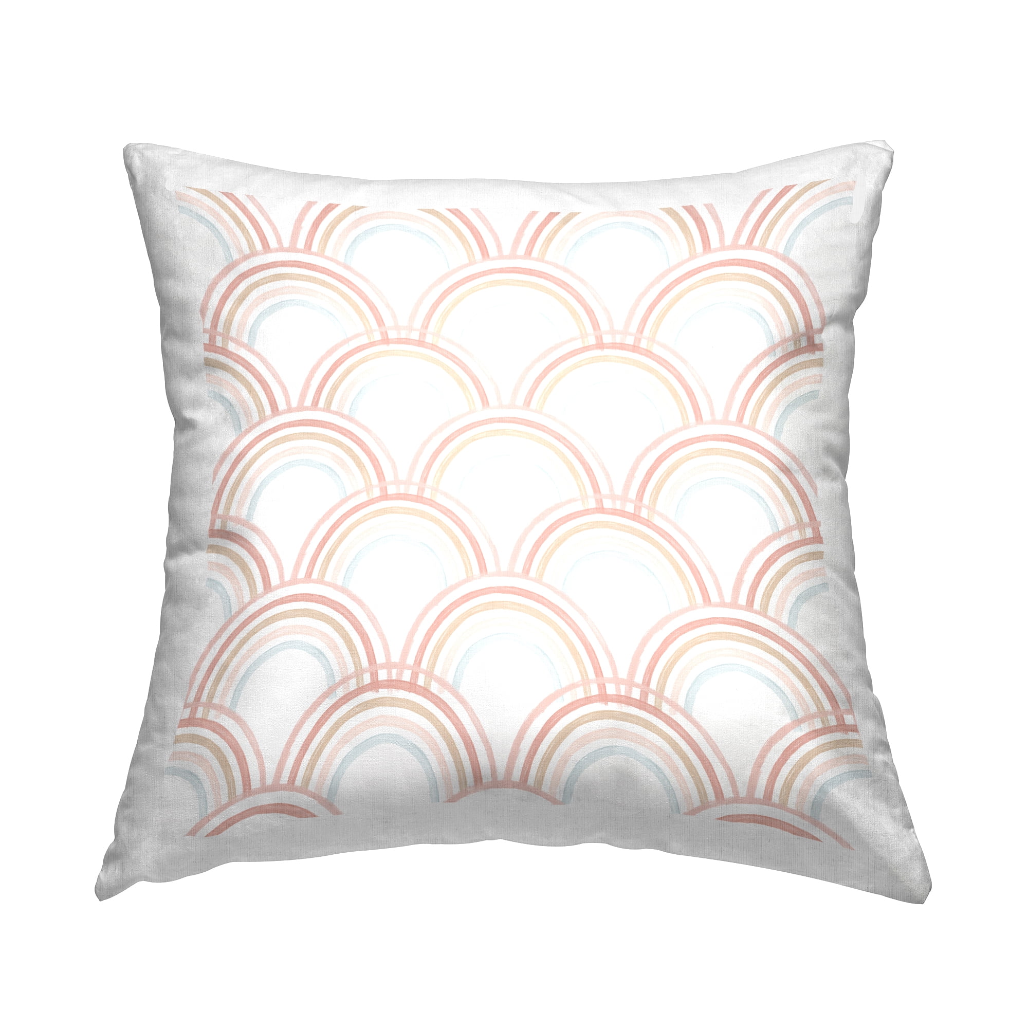 Stupell Industries Pastel Happy Rainbow Repeating Arch Pattern Design by Daphne Polselli Throw Pillow