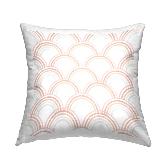 Stupell Industries Pastel Happy Rainbow Repeating Arch Pattern Design by Daphne Polselli Throw Pillow