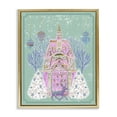 thumbnail image 1 of Stupell Industries Art Deco Pastel Holiday Snowy Architecture Gold Floating Frame Canvas Art, 25 x 31, by Melissa Wang, 1 of 7