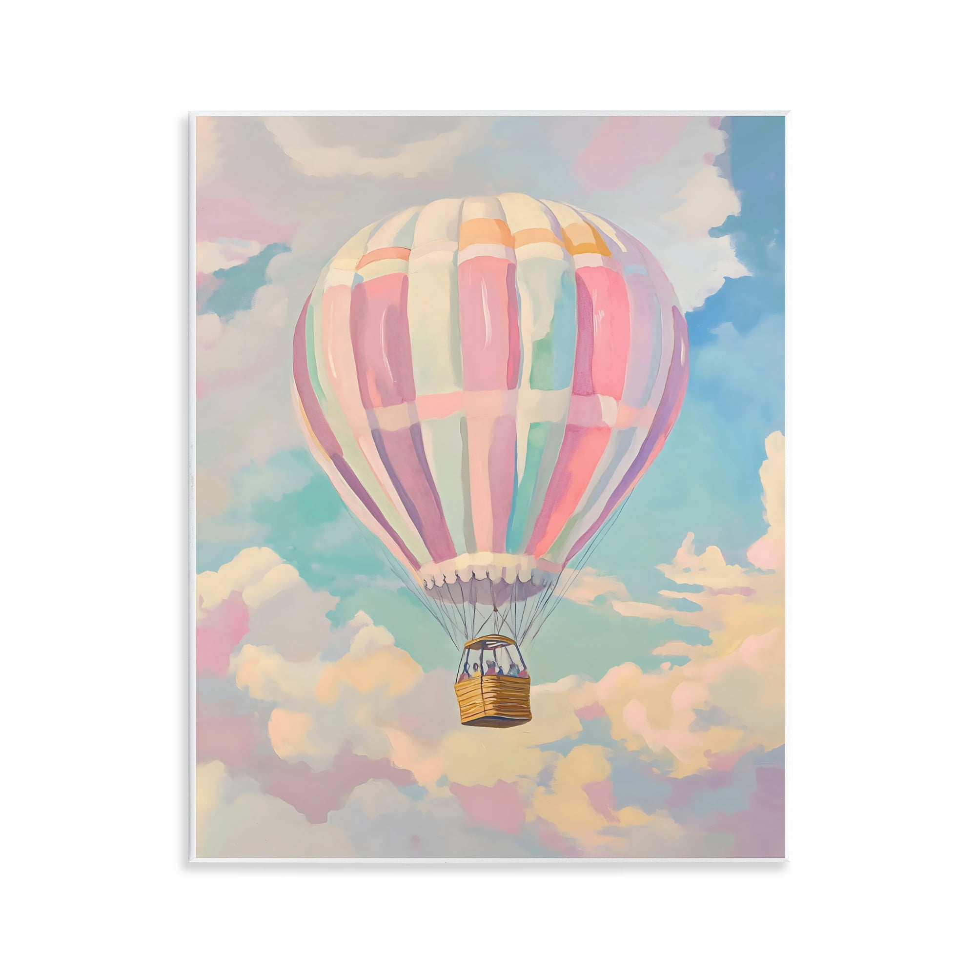 Stupell Industries Pastel Hot Air Balloon Wall Plaque Art, design by The Prints Vibe