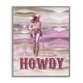 thumbnail image 1 of Stupell Industries Pastel Howdy Cowgirl People Painting Gray Framed Art Print Wall Art, 16 x 20, 1 of 2