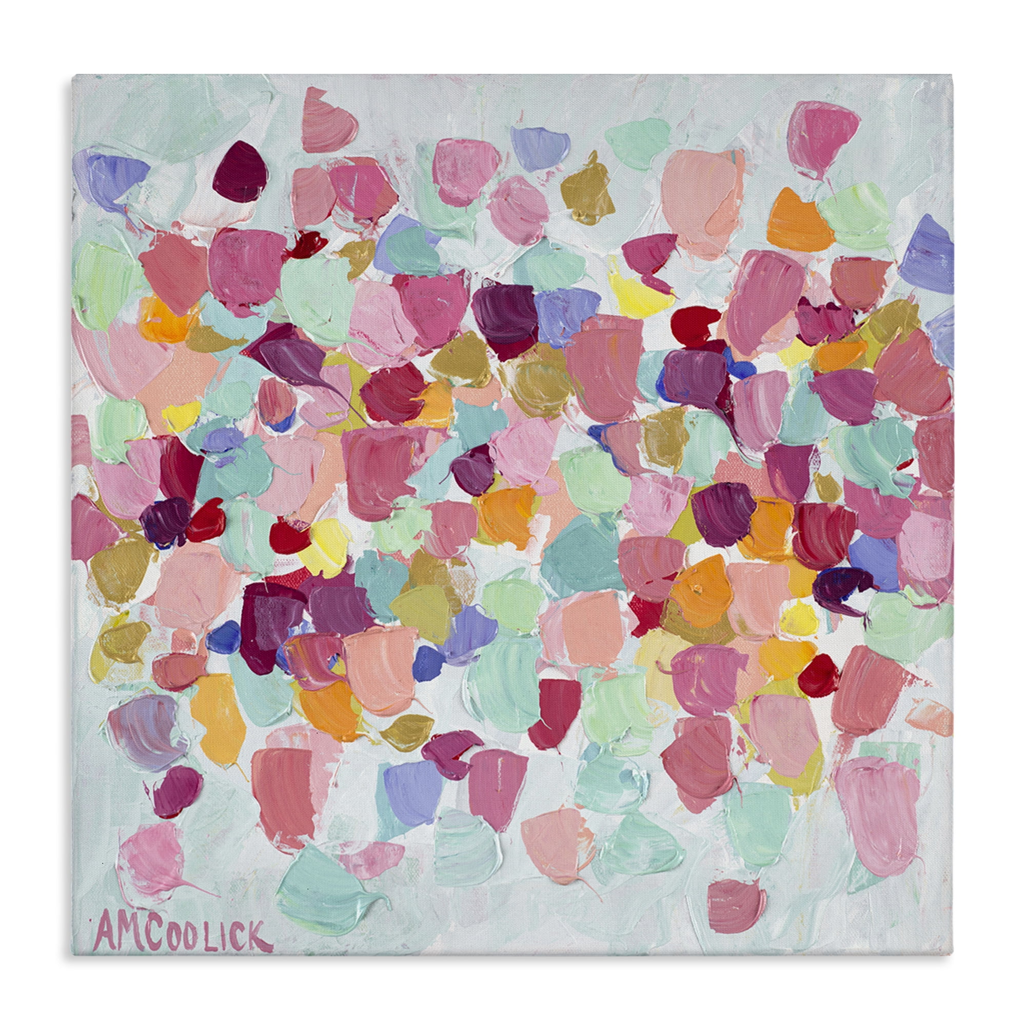 Stupell Industries Pastel Hue Splotches Abstract Painting Wrapped Canvas Art Print Wall Art, 24 x 24