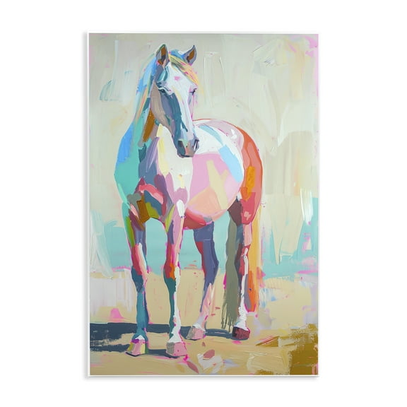Stupell Industries Pastel Hued Horse Animals Painting Unframed Art Print Wall Art, 10 x 15