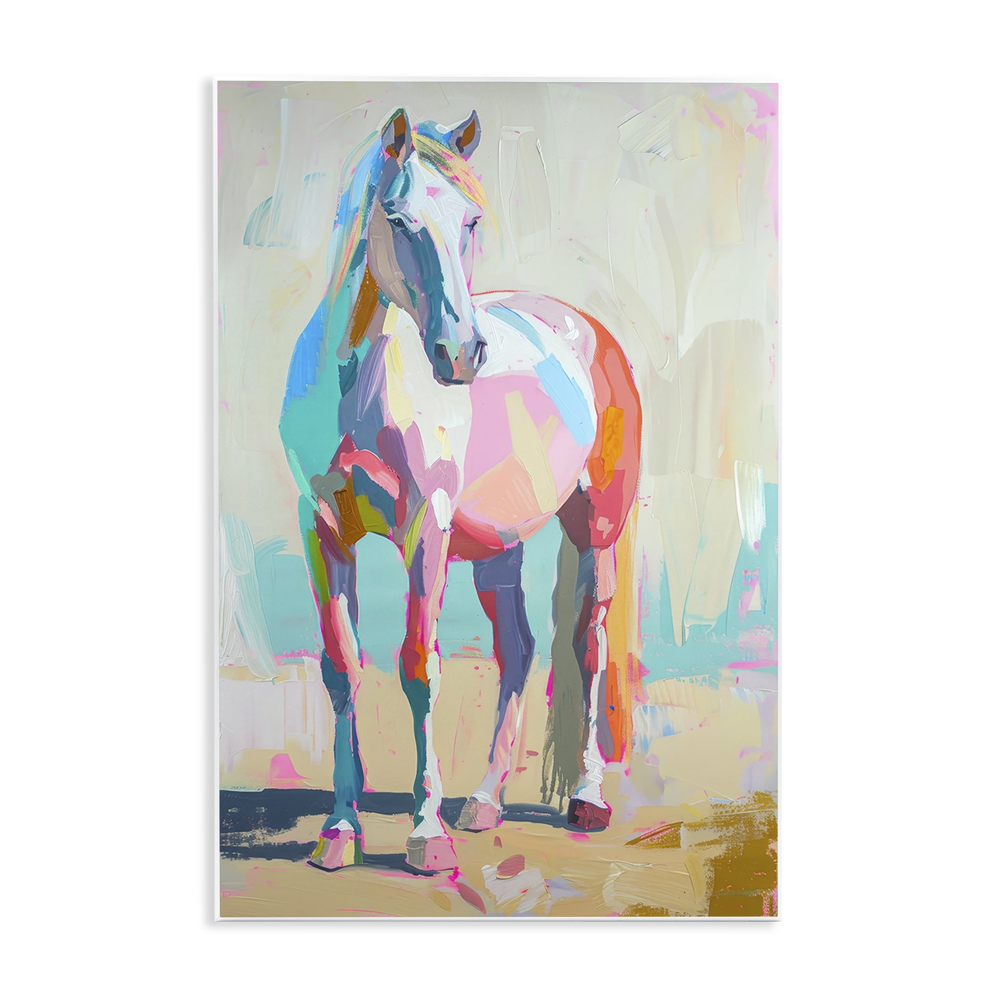 Stupell Industries Pastel Hued Horse Animals Painting Unframed Art Print Wall Art, 13 x 19