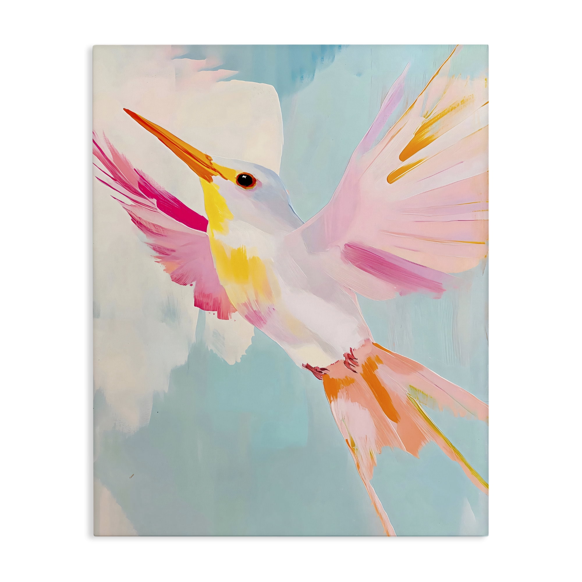Stupell Industries Pastel Hummingbird Soaring Canvas Wall Art, design by The Prints Vibe