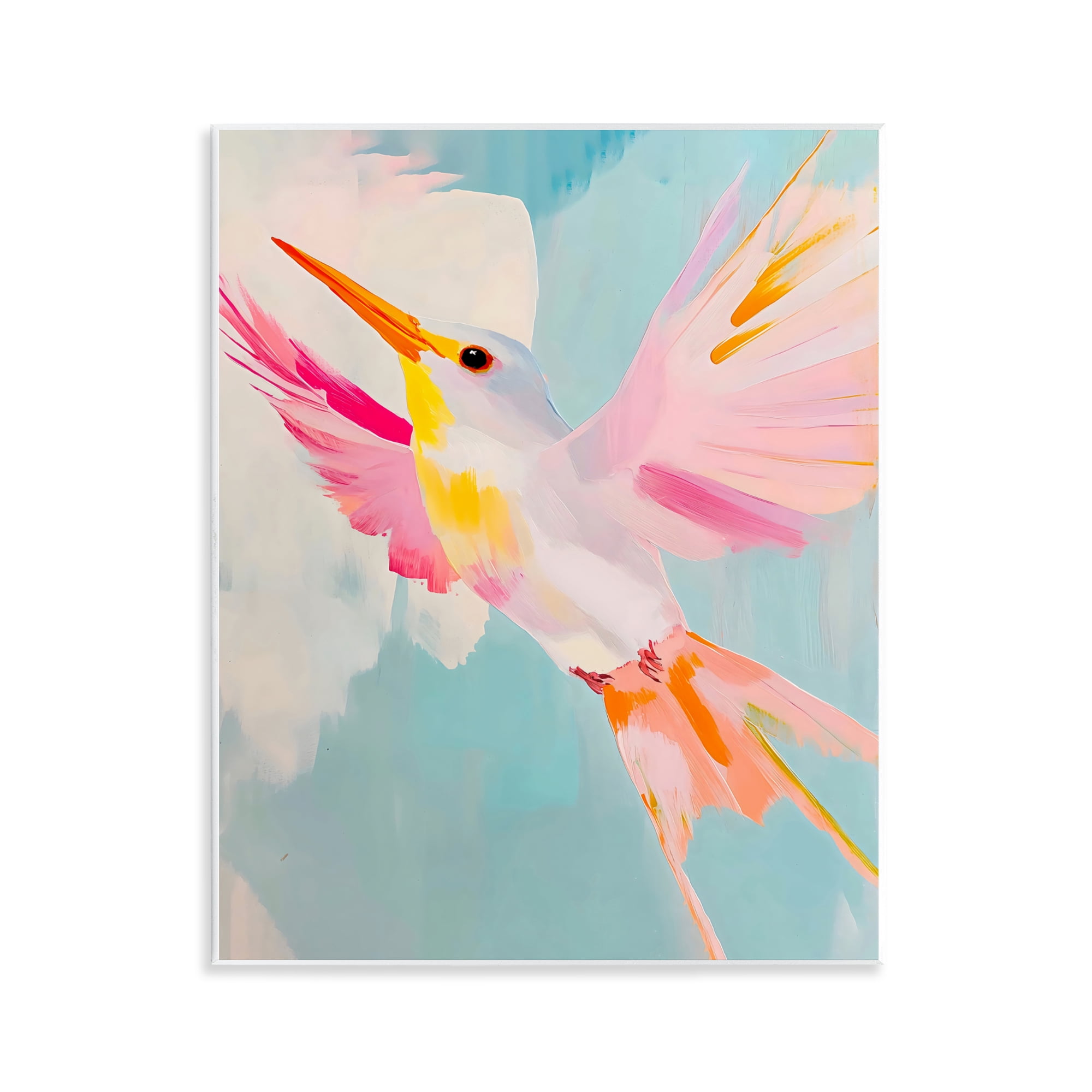 Stupell Industries Pastel Hummingbird Soaring Wall Plaque Art, design by The Prints Vibe